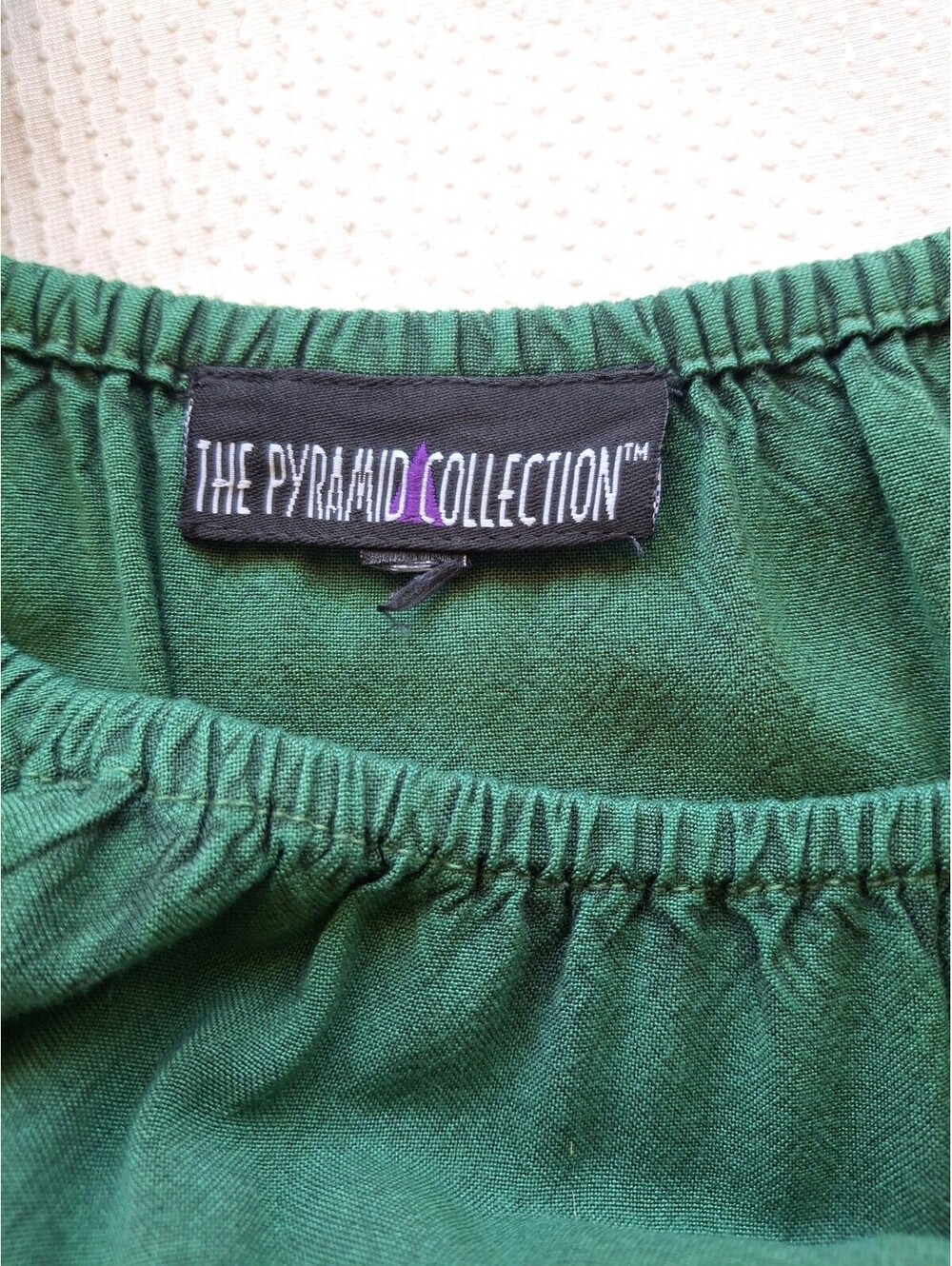 The Pyramid Collection Green Rayon Boho Embroidered Ruffle Tunic Top L/XL - Picture 3 of 7